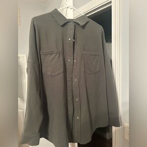 Olive Green Button-Up Shirt
